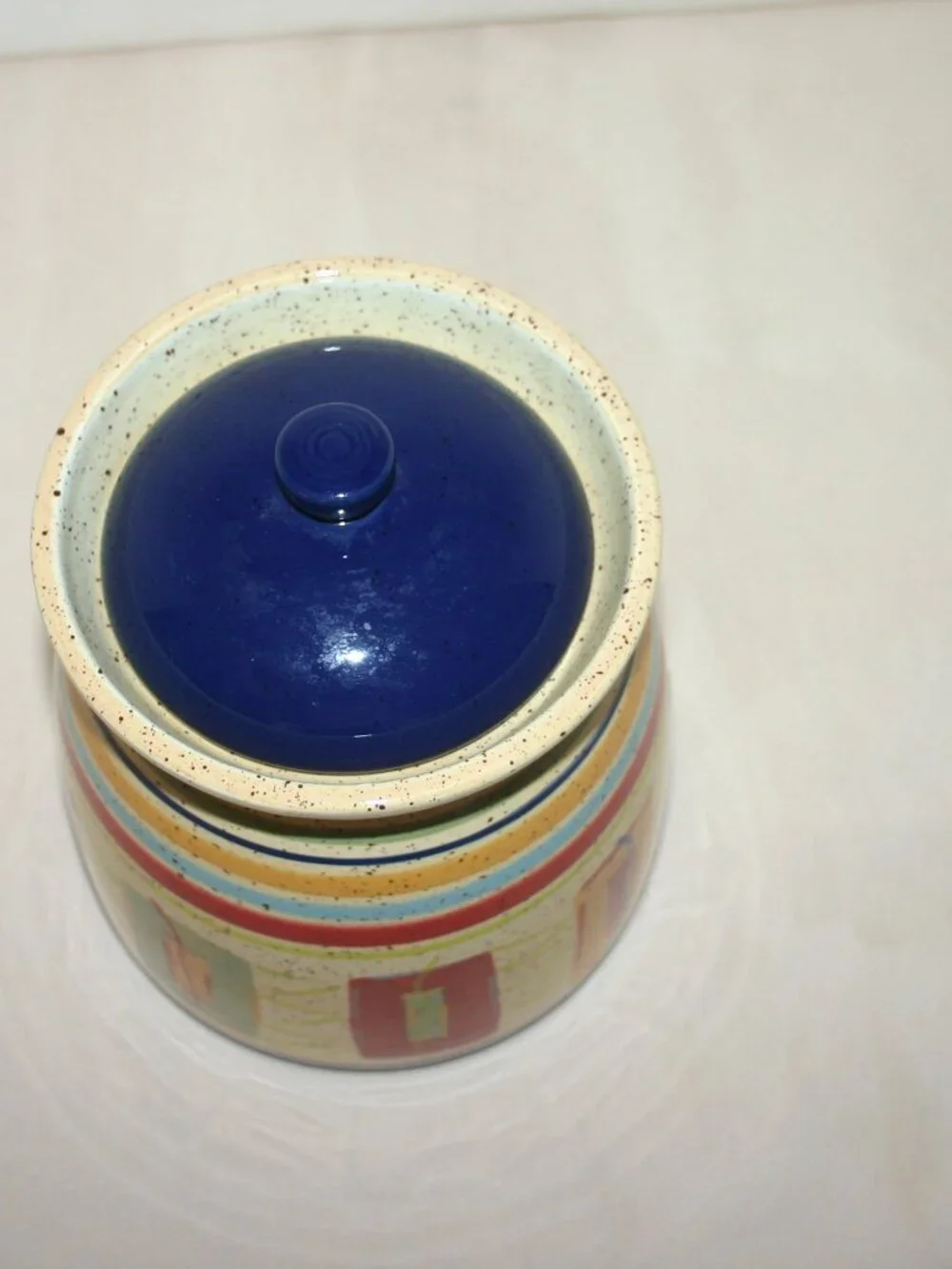 Pfaltzgraff Stoneware Pottery Hand Painted 'Sedona' Small Cookie Jar w/Lid B-328